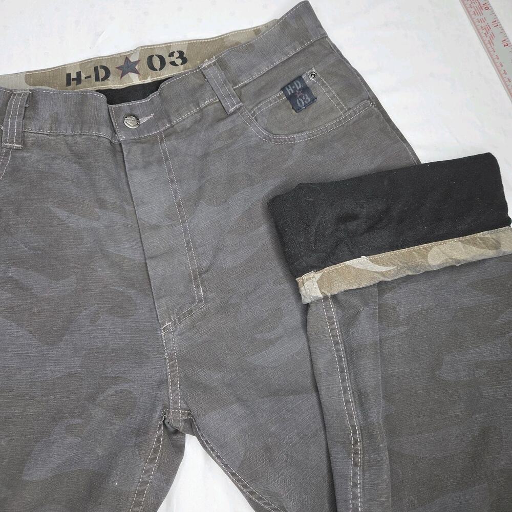 HARLEY DAVIDSON LINED CARGO/CAMOUFLAGE PANTS MENS SIZE 36/30